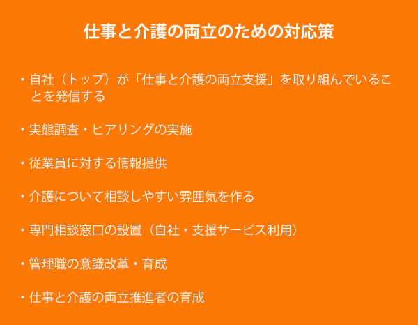 仕事と介護の両立のための対応策