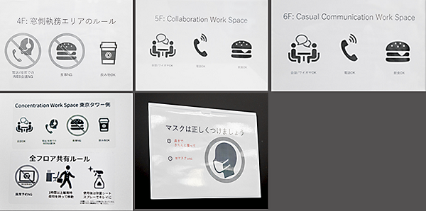 各フロアにアイコンで示されたルール